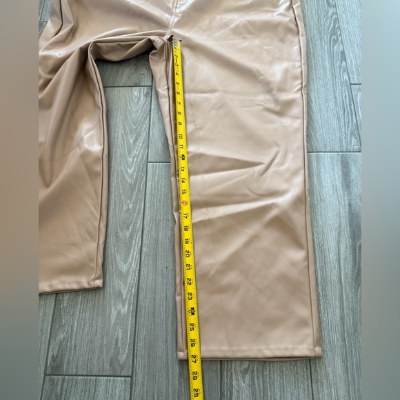 And now this|Tan faux leather Straight Leg Pants with Relaxed Fit,plus size 24W• - Picture 11 of 12